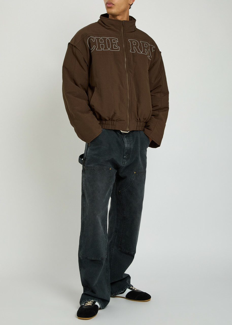 Cherry Los Angeles Pit Crew Logo-embroidered Padded Nylon Jacket