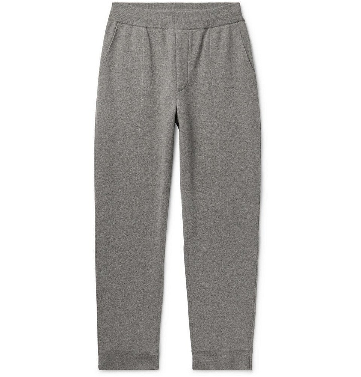 Photo: Berluti - Tapered Mélange Cashmere and Wool-Blend Sweatpants - Gray