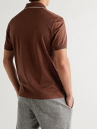 ERMENEGILDO ZEGNA - Cotton-Piqué Polo Shirt - Brown