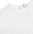 Comme des Garçons SHIRT - Slim-Fit Panelled Cotton-Jersey and Striped Poplin T-Shirt - White