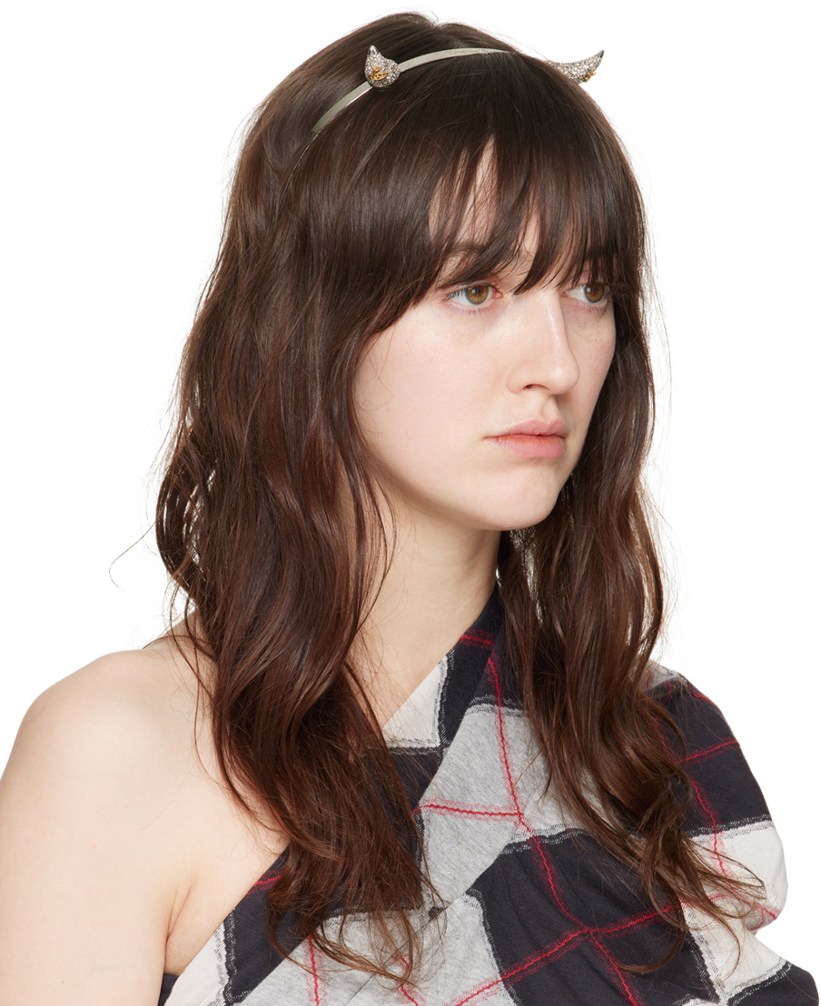 Vivienne Westwood Silver Vivienne's Horn Alice Headband