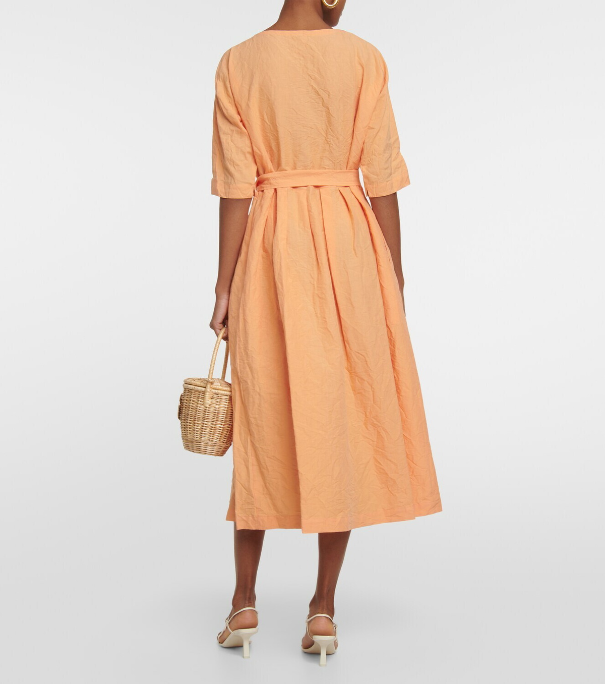 Vince - Belted linen and cotton dress
