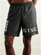Givenchy - Straight-Leg Long-Length Logo-Print Swim Shorts - Black