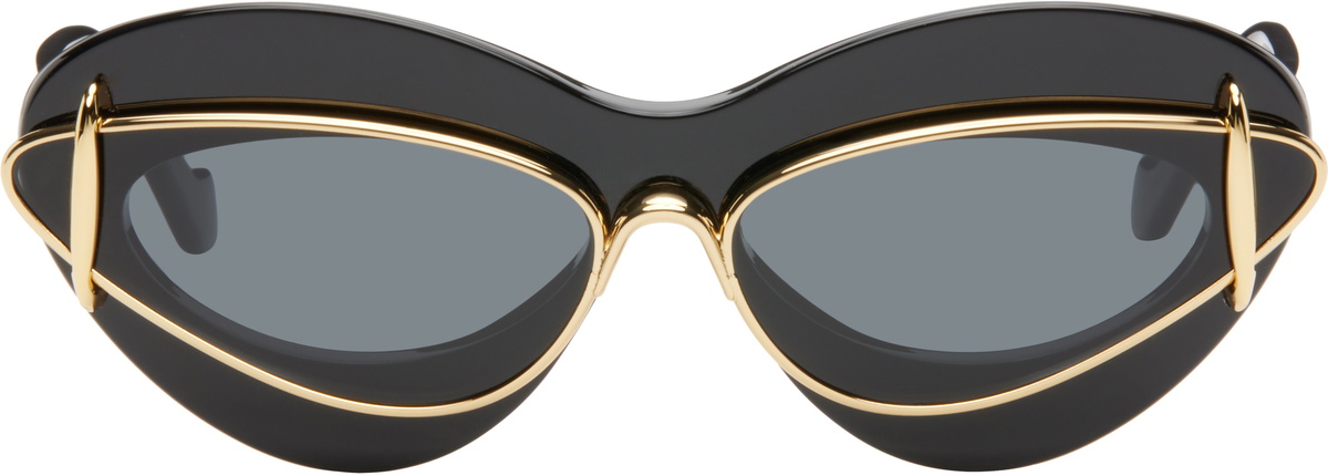 Loewe Sunglasses with Black Frame and Gold. Loewe Lw40168i - Black Sunglasses Loewe main image 2