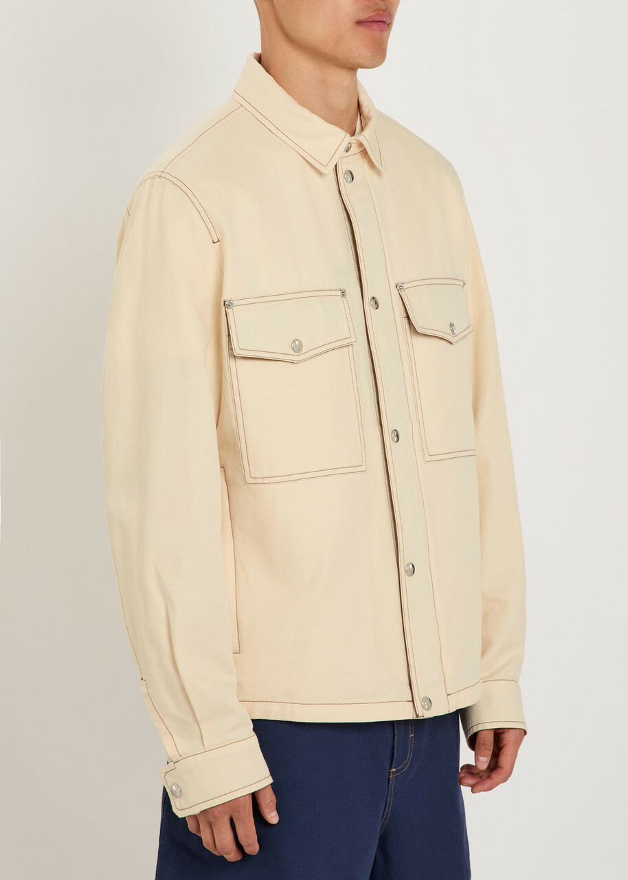 Moncler Watagua Cotton and Linen-blend Overshirt Ecru