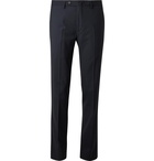 Rubinacci - Slim-Fit Satin-Trimmed Virgin Wool Tuxedo Trousers - Blue