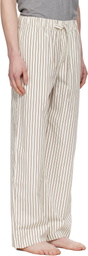 Tekla Brown & Off-White Poplin Pyjama Pants