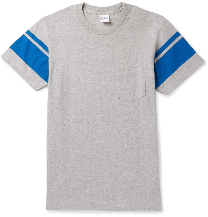 Photo: Velva Sheen - Striped Mélange Cotton-Blend Jersey T-Shirt - Gray