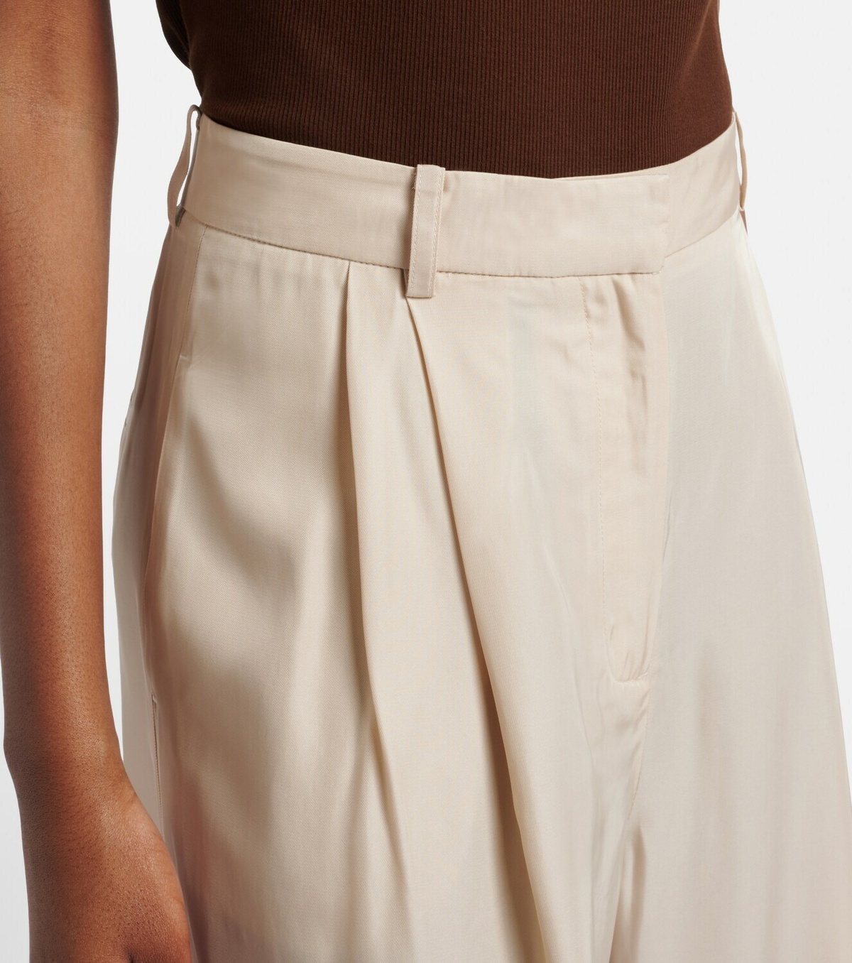 The Frankie Shop Marfa pleated twill wide-leg pants