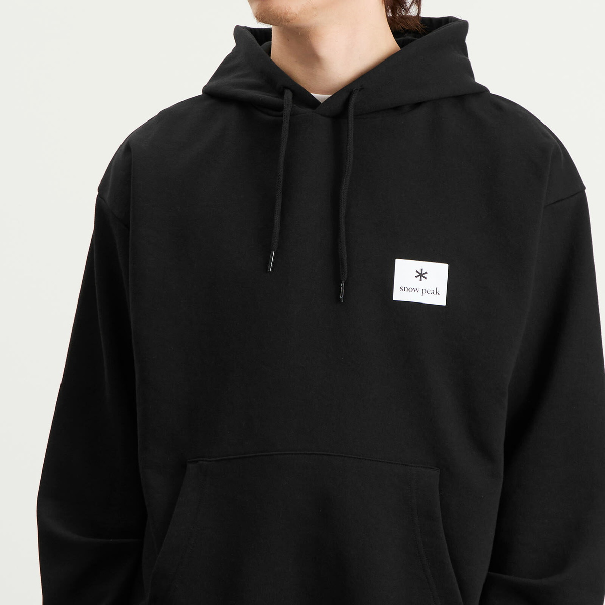 Snow Peak Men's Square Logo Hoodie in Black