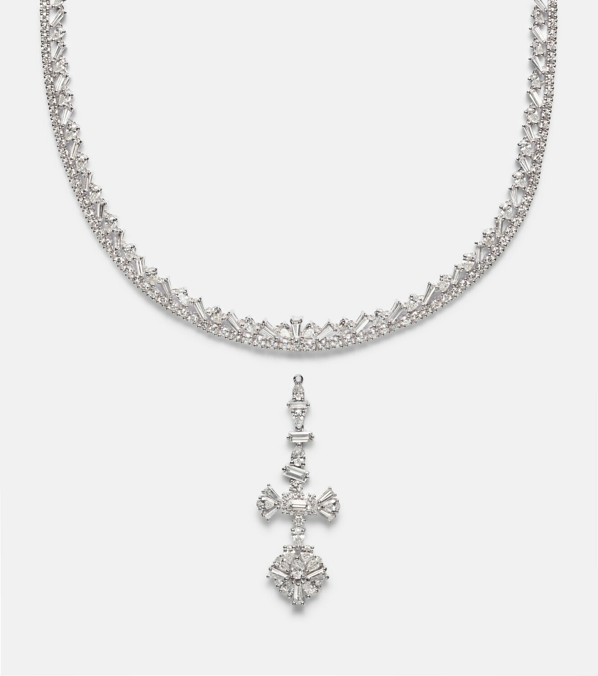 Yeprem Y-Couture 18kt white gold pendant necklace with diamonds