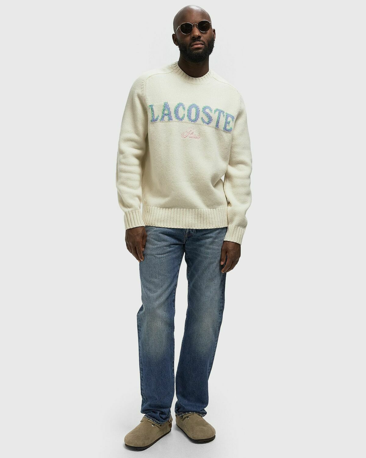 Lacoste SWEATERS White Mens Pullover