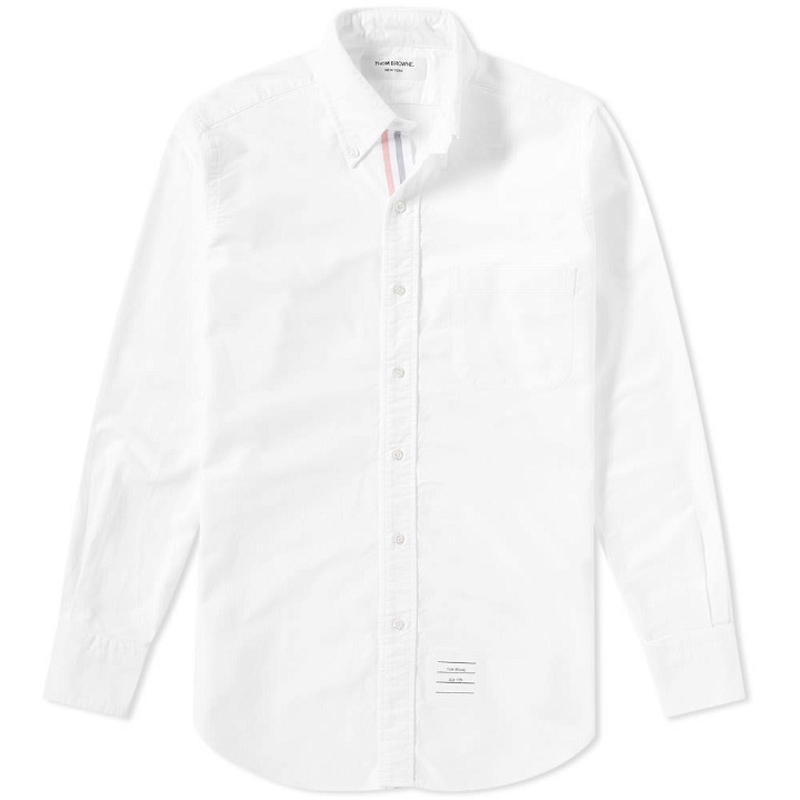 Photo: Thom Browne Engineered Stripe Placket Oxford Shirt White