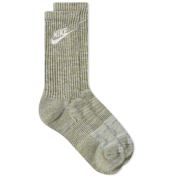 Photo: Nike Men's Everyday Plus Cushioned Crew Sock in Neutral Olive/Black