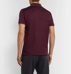 Berluti - Slim-Fit Contrast-Tipped Cotton-Piqué Polo Shirt - Burgundy