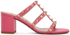 Valentino Garavani Pink Rockstud Heeled Sandals