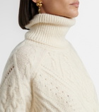 Saint Laurent Cable-knit alpaca-blend turtleneck sweater