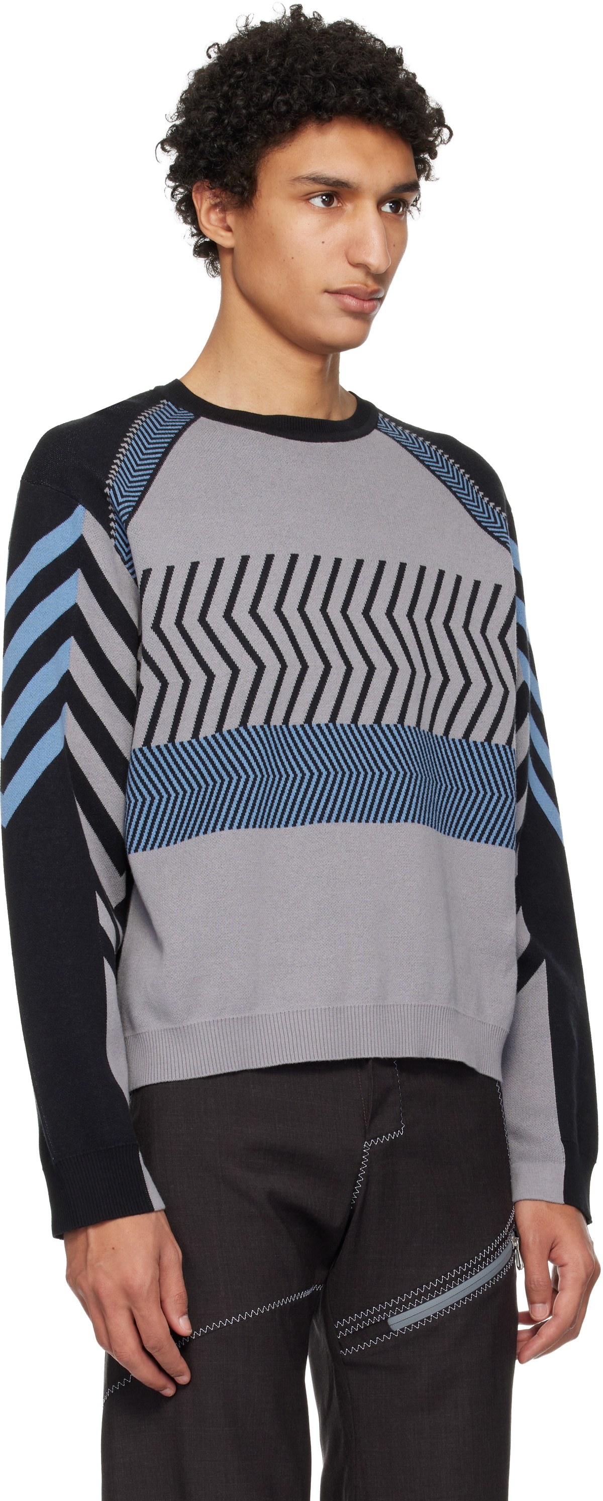 Kiko Kostadinov Gray & Black Gizi Panelled Sweater