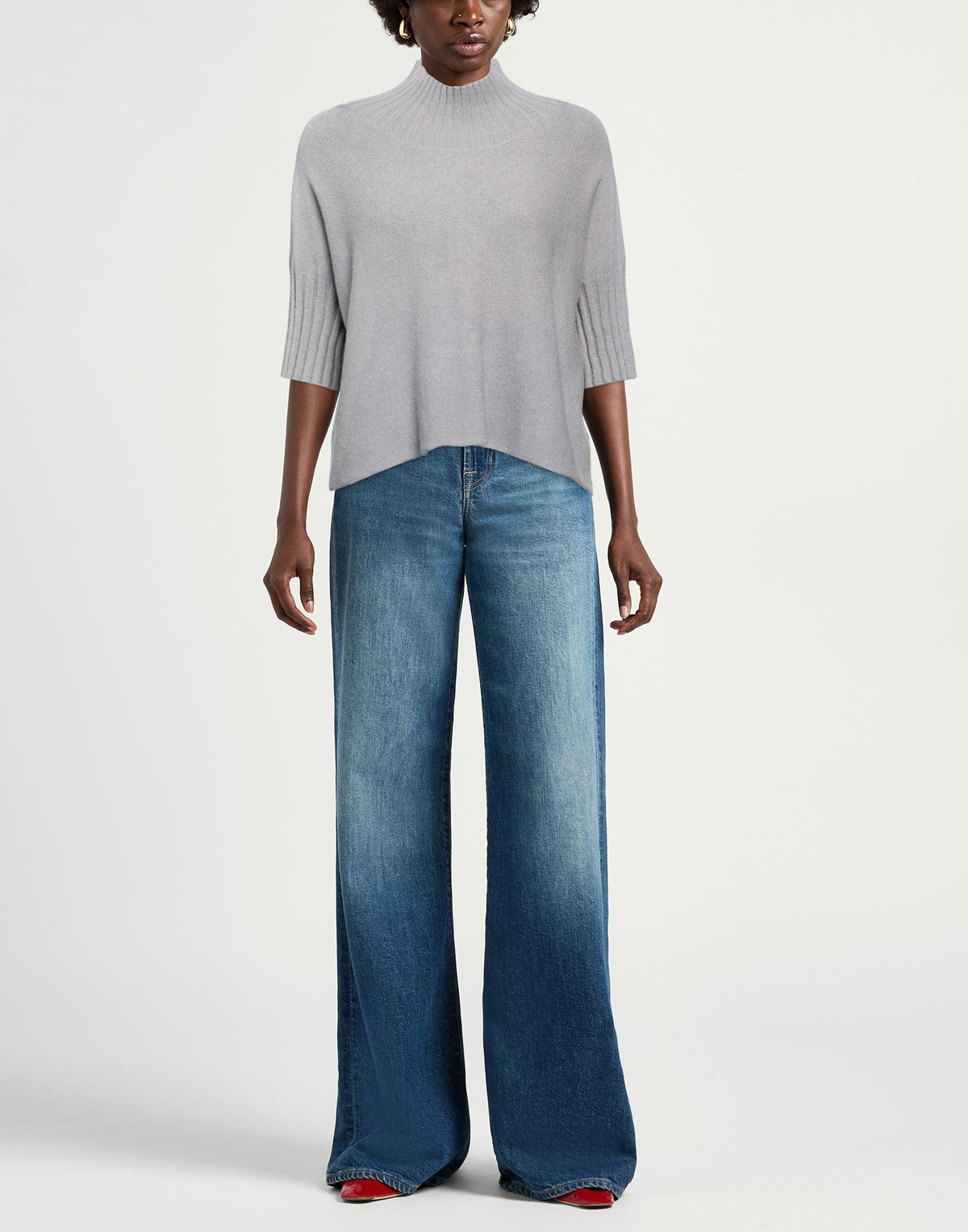 Manila Grace Womens Turtleneck in Grey