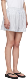 Moncler Blue & White Striped Shorts