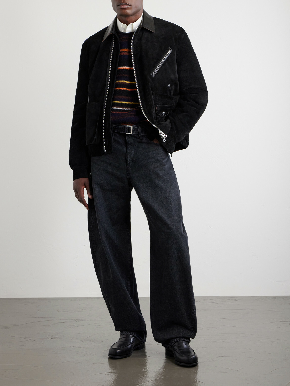 Sacai - Wide-Leg Belted Jeans - Black