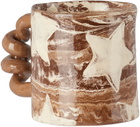 Harlie Brown Studio Brown & Off-White Marbled White Star Wiggle Mug
