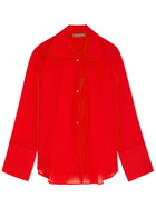 Rejina Pyo Saskia Crinkled tie Shirt Red
