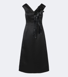 Simone Rocha Floral-appliqué satin midi dress