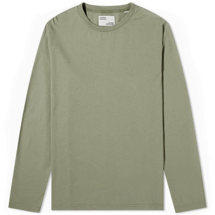 Photo: Colorful Standard Men's Long Sleeve Classic Organic T-Shirt in Dusty Olive