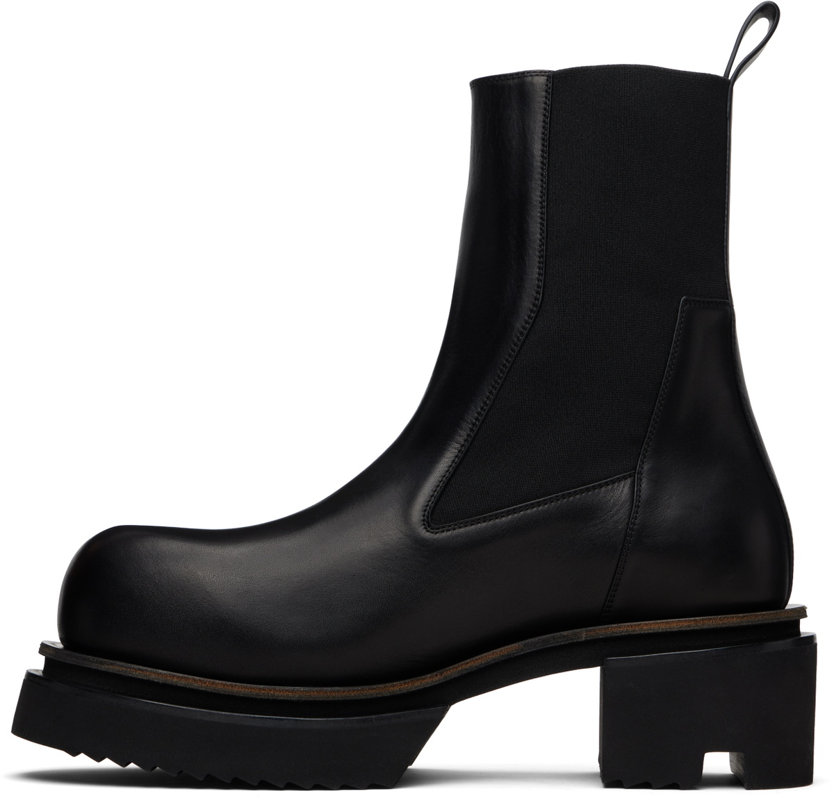 Rick Owens Black Temple Beatle Bogun Chelsea Boots