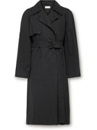 The Row - Omar Double-Breasted Belted Cotton-Blend Twill Trench Coat - Black