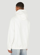 Embroidered Logo Hooded Sweatshirt in White