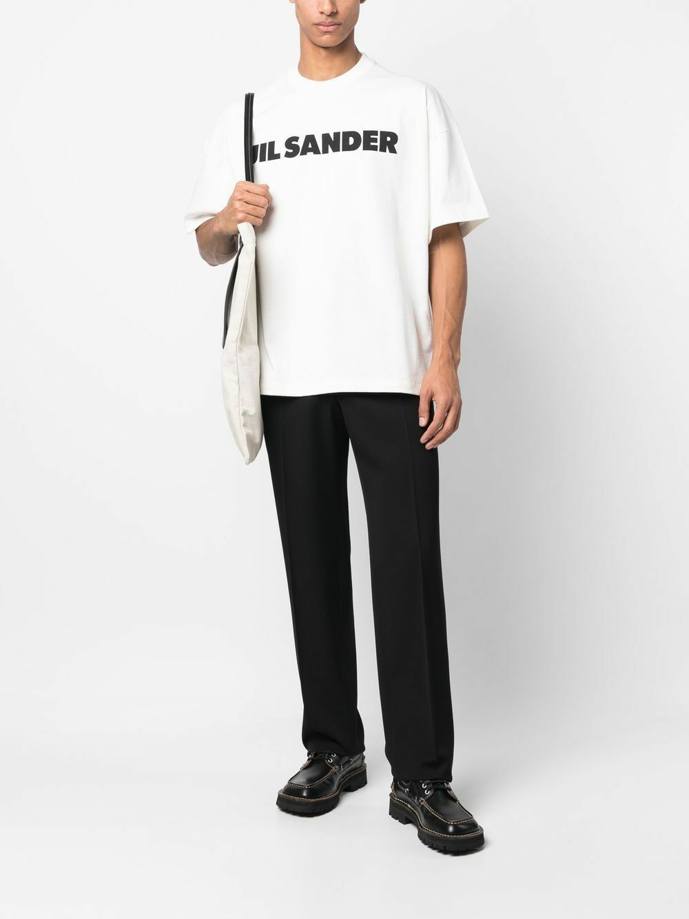 Jil Sander White Logo Cotton T-Shirt