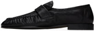 The Row Black Soft Loafers