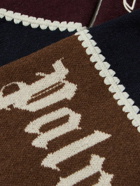 Palm Angels - Crochet-Trimmed Logo-Embroidered Wool-Blend Track Jacket - Burgundy