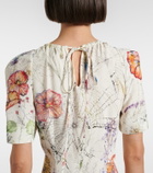 McQueen Floral asymmetric midi dress