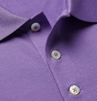 Ralph Lauren Purple Label - Logo-Embroidered Cotton-Piqué Polo Shirt - Purple