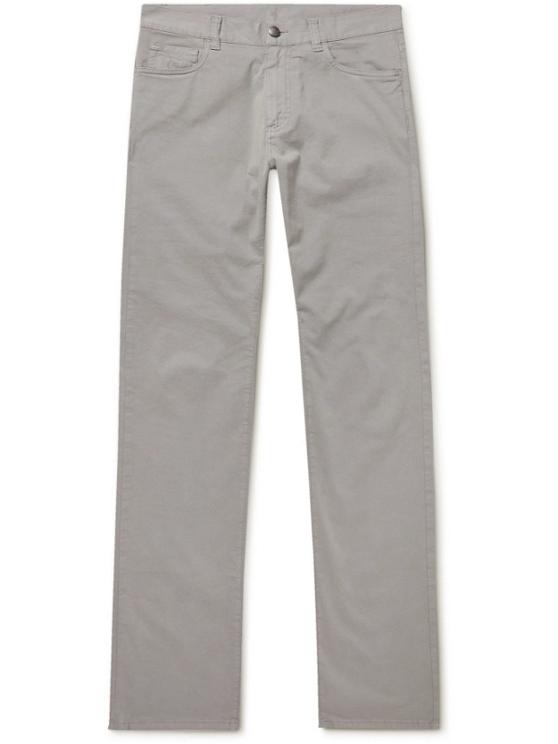 Photo: CANALI - Slim-Fit Stretch-Cotton Chinos - Gray