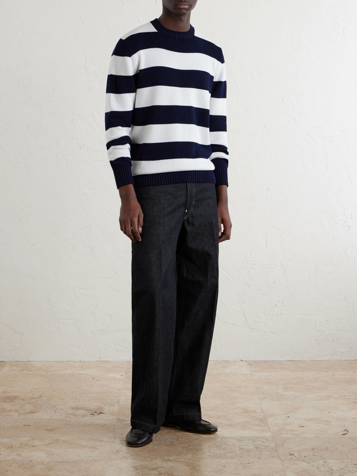 William Lockie - Striped Cotton Sweater - Blue
