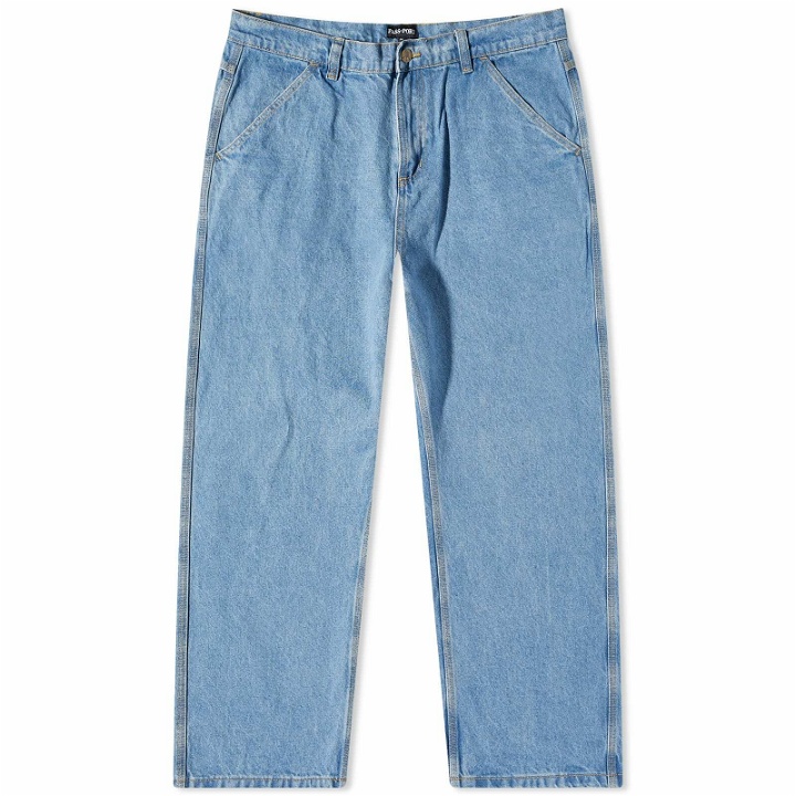 Photo: Pass~Port Men's Workers Club Denim Pant in Washed Light Blue