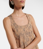 Ganni Ruffled printed cotton minidress