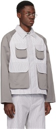 Thom Browne Gray & White Funmix Jacket