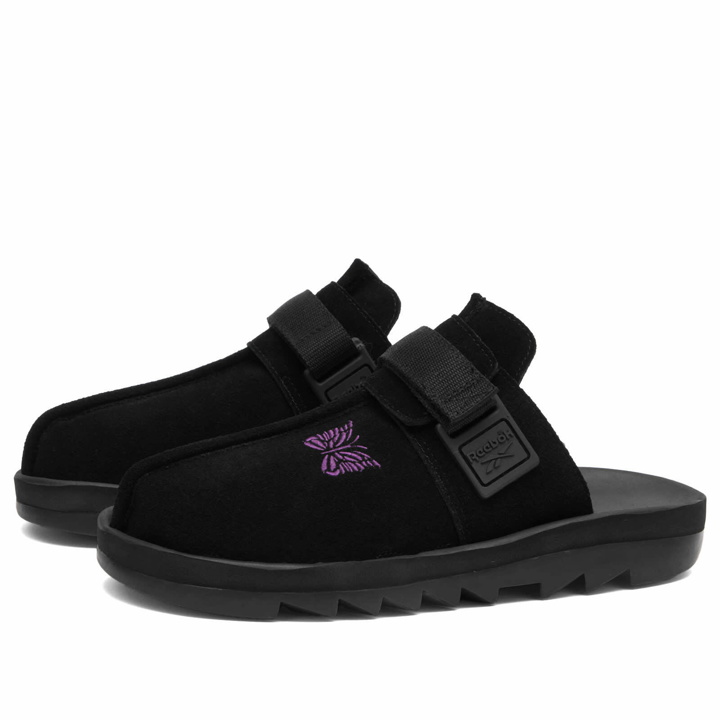 Photo: Reebok x Needles Beatnik Sandals Sneakers in Core Black/Extreme Purple