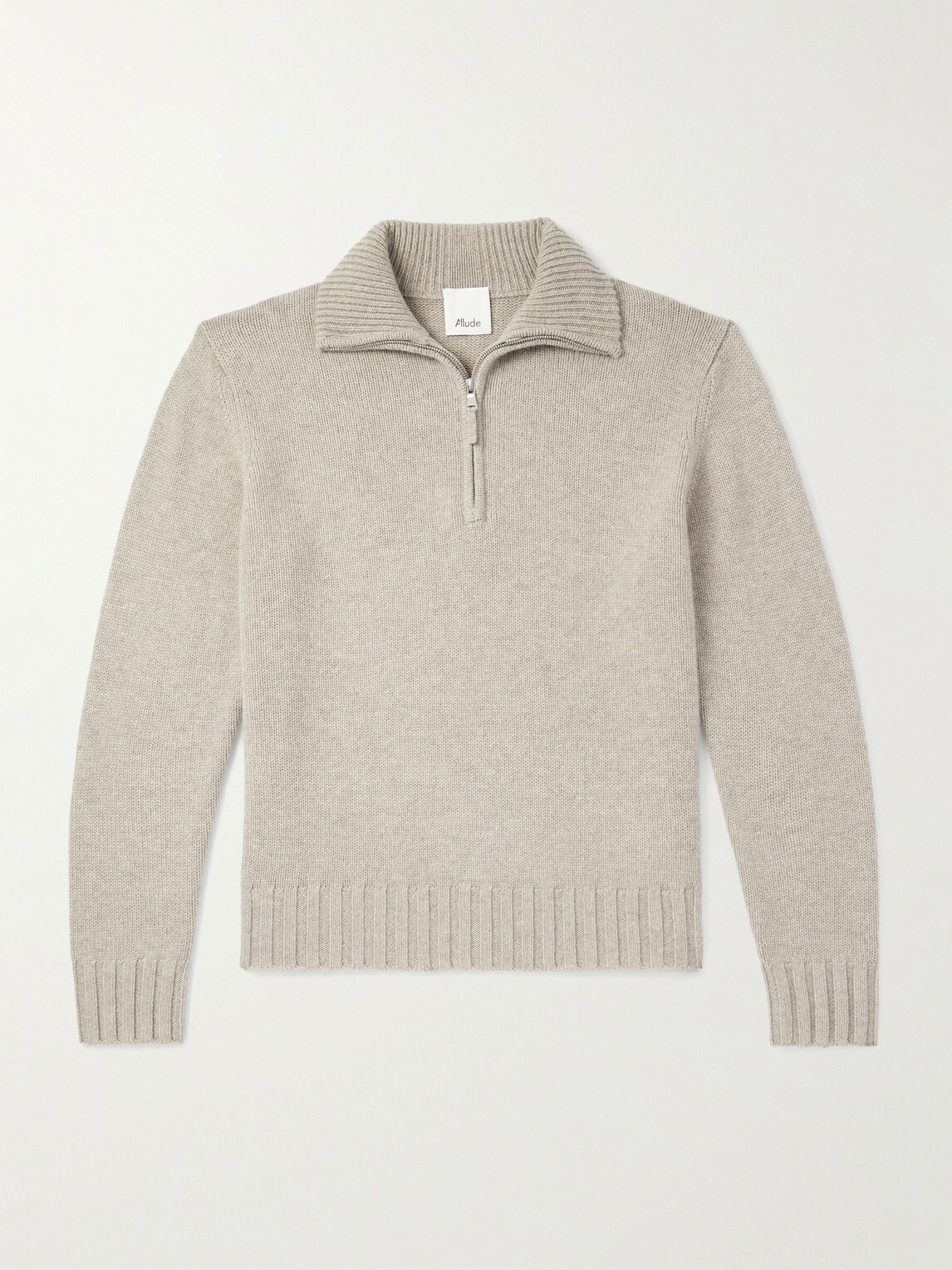 Allude - Cashmere Half-Zip Sweater - Brown