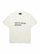 Enfants Riches Déprimés - Distressed Logo-Print Cotton-Jersey T-Shirt - White