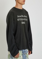 Acne Studios Logo-print Long-sleeve Cotton-blend T-shirt Black Other