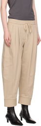 3.1 Phillip Lim Beige Curved Wide Leg Crop Sweatpants