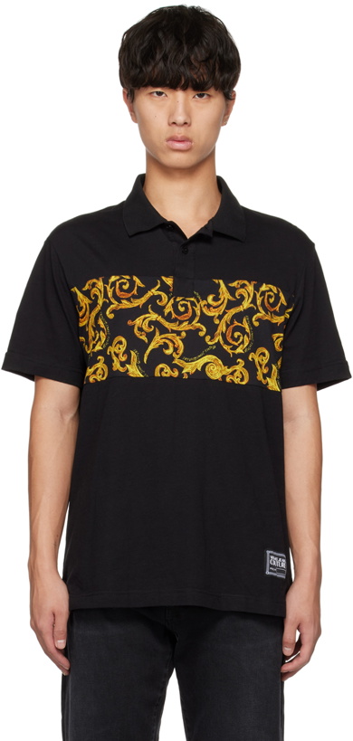 Photo: Versace Jeans Couture Black & Gold Barocco Polo
