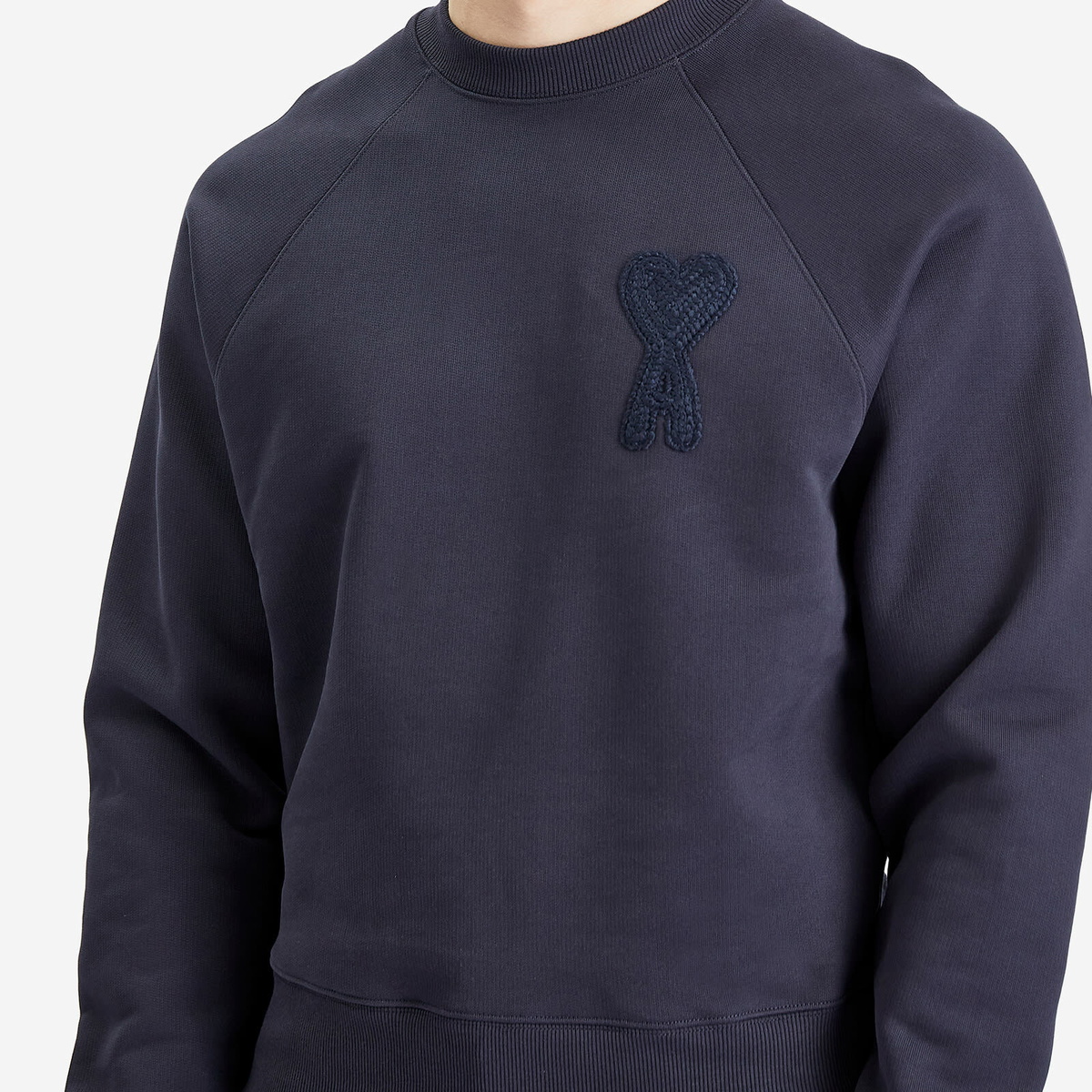 スウェット・トレーナー Ami Paris Navy Blue Sweatshirt With Logo Navy Ami de Coeur Sweatshirt by AMI Paris on Sale