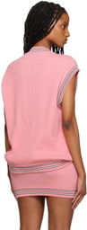 Pushbutton Pink Button Cardigan
